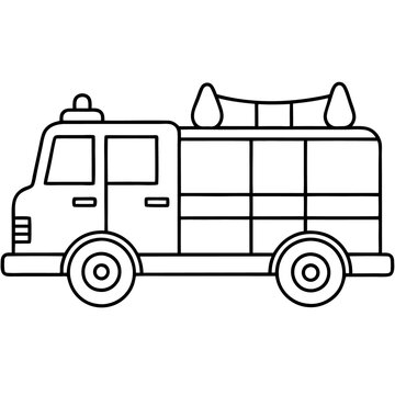 recommend clip art: fire truck outline coloring book page line art drawing