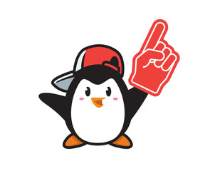 penguin mascot character design vector