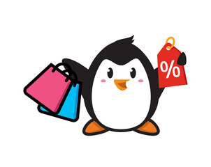 penguin mascot character design vector