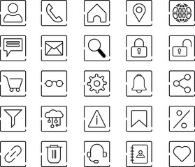Creative business solutions related icon sets, editable stroke outline icons set isolated on white background flat vector illustration.