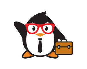 penguin mascot character design vector