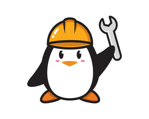 penguin mascot character design vector