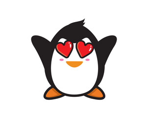 penguin mascot character design vector
