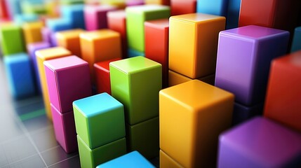 Obraz premium Abstract Composition of Colorful Cubes