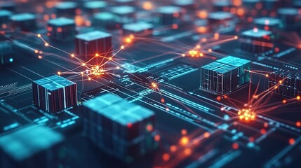 A digital interface showing the tracking of goods through a blockchain-powered supply chain system