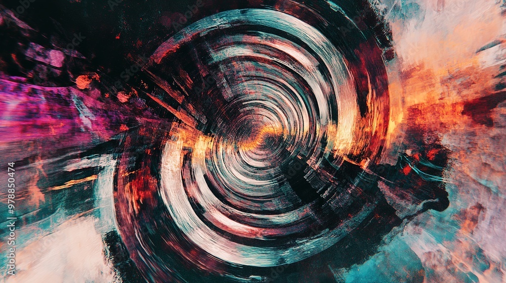 Aufkleber a dynamic image with swirling digital noise distortion creating a sense of movement