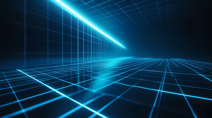 Obraz premium Technological background of virtual grid space