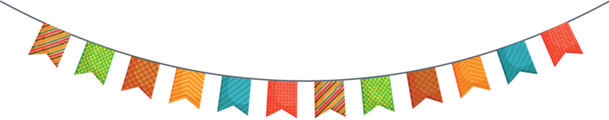 Obraz premium Vibrant color and design bunting flag decoration element.