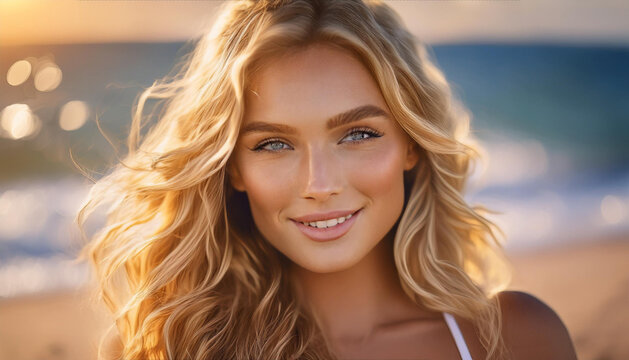 Junge Frau am Strand