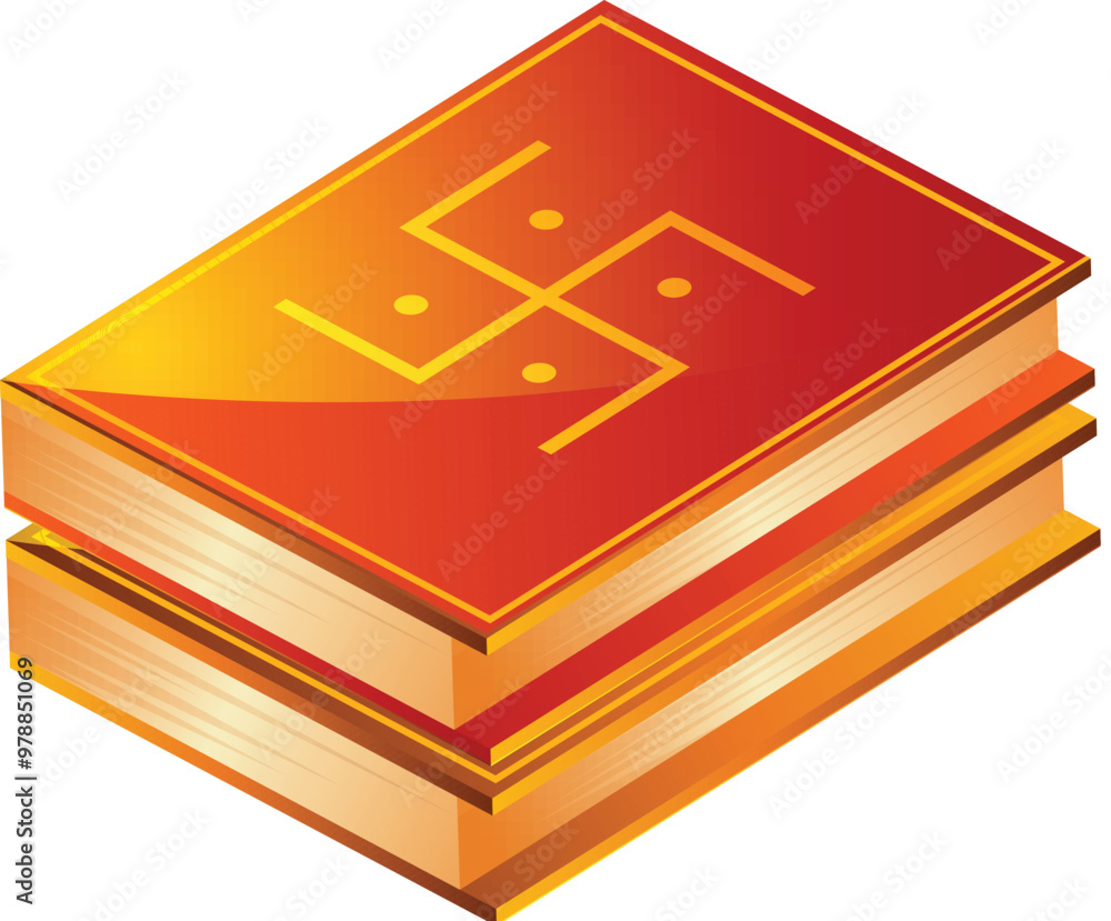 Wall mural Swastika Book Stack Flat Element Vector.