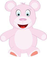 Cute Smiley Teddy Bear Element in Pink Color.