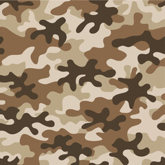 Fototapeta premium Vector illustration of camouflage pattern incorporating earthy shades colors- tan, brown, and olive.