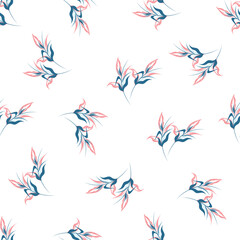 Seamless background decorated with floral leaves.