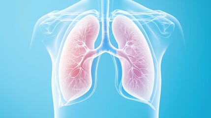 Detailed anatomical illustration of human lungs, showcasing structure and function, ideal for medical and educational purposes.