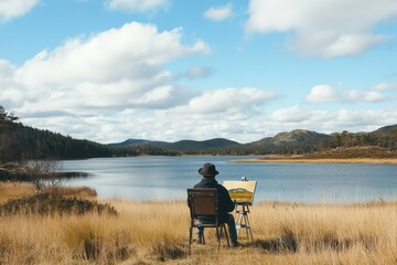 Artist Painting Nature's Serenity