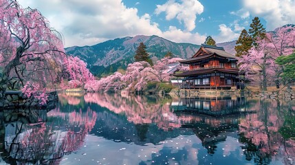 Obraz premium Japanese cherry blossom wallpaper