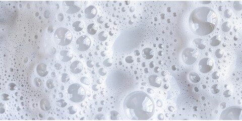 Soapy bubbles and foam texture in white. Clean and fresh background concept.