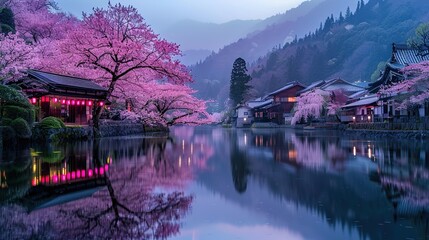 Fototapeta premium Japanese cherry blossom wallpaper