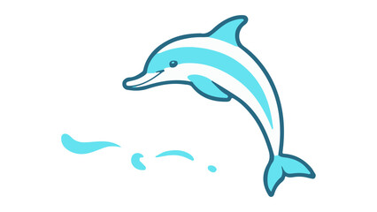dolphin isolated on white background, dolphin illustration with water splashes