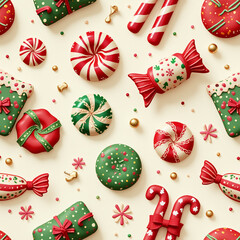 Christmas pattern background. Generative AI.