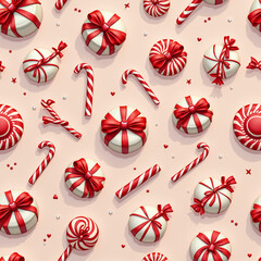 Christmas pattern background. Generative AI.