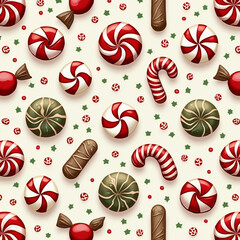 Christmas pattern background. Generative AI.