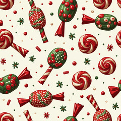 Christmas pattern background. Generative AI.