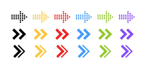 Swipe arrow set icons. Flat style. Vector icons.