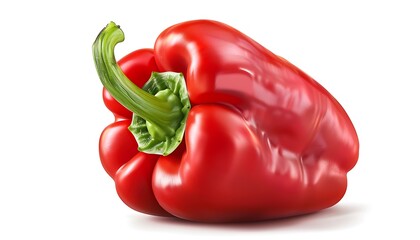 Red bell pepper isolated on white background