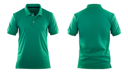 Green Polo - Shirt Mockup for Product Design - T-shirt Template for Logo Placement and Branding - Template for Company Shirt and Work Clothing - Presentation Background for Corporate Identity

