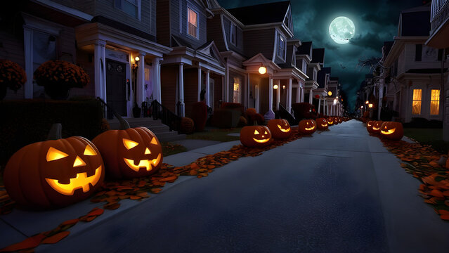 Unique and adorable Halloween concept background, Halloween wallpaper, Halloween costume, Halloween pumpkin, Jack-o'-lantern, ai generated