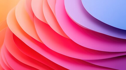 A layered arrangement of colorful gradient shapes forming an eye-catching visual
