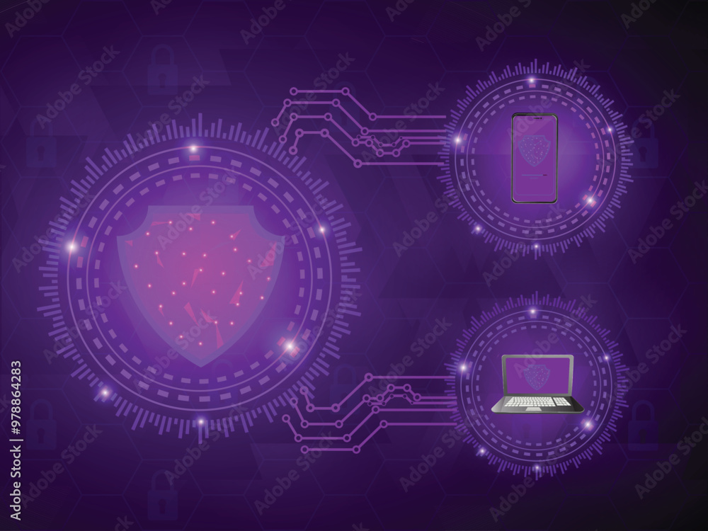 Canvas Prints technology security concept. cyber security background.