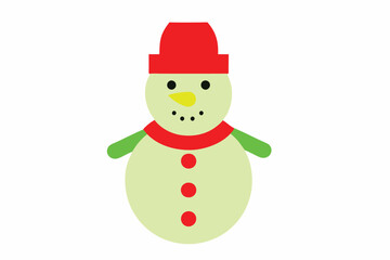 Christmas snowman vector,icon illustration on white background.