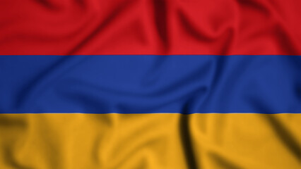 Armenia flag waving in the wind background illustration, silk