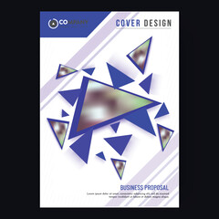 Professional business cover design or corporate template layout with geometric abstract elements.