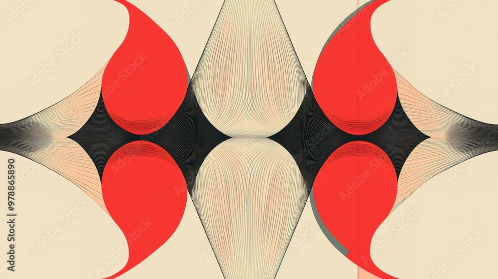 Fototapete A minimalist design with symmetrical lines and abstract shapes