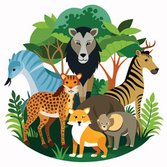 Obraz premium set of animals