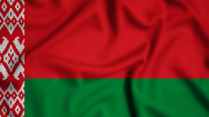 Belarus flag waving in the wind background illustration, silk