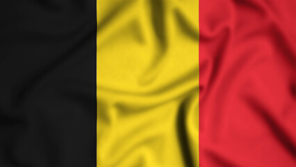 Belgium flag waving in the wind background illustration, silk
