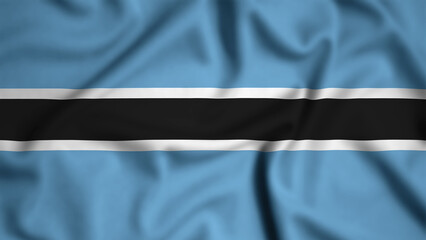 Botswana flag waving in the wind background illustration, silk