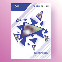 Naklejka premium Professional business cover design or corporate template layout with geometric abstract elements.