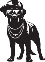 Cool Dog Silhouette isolated on a white background Minimalist dog vector shape