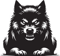 Cool Dog Silhouette isolated on a white background Minimalist dog vector shape