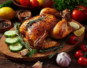 Roasted Chicken with Fresh Vegetables