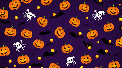 Fototapeta premium Cute Halloween background, unique Halloween wallpaper, Halloween day concept illustration, ai generated