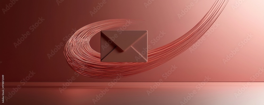 Poster stylish envelope design with a flowing background, perfect for representing communication and connec