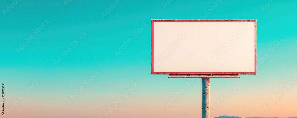 Wall mural a blank billboard against a vibrant sky, perfect for advertising or promotional content. ideal for m