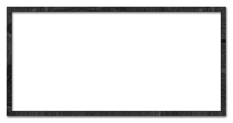Rectangular picture frame. Old wooden frame, vintage style, with empty space and isolated...
