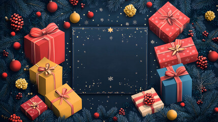 Vibrant Boxing Day sale vector design with layered gift boxes, large sale signs, and festive decorations for a promotional banner.